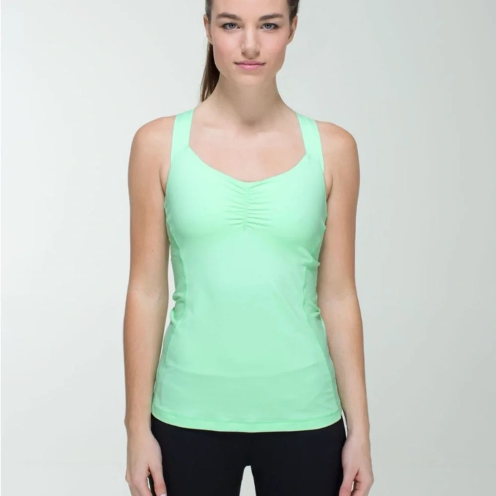 Lululemon Core Kicker Tank Fresh Teal / Mini Hyper Stripe Fresh Teal Size 8